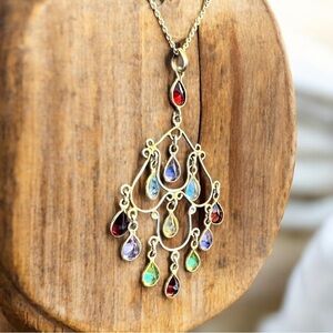 Mark W. Samara Gemstone Chandelier Necklace